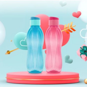 TUPPERWARE AQUASAFE FLIPTOP BOTTLE 1LTR, (SET OF 2)